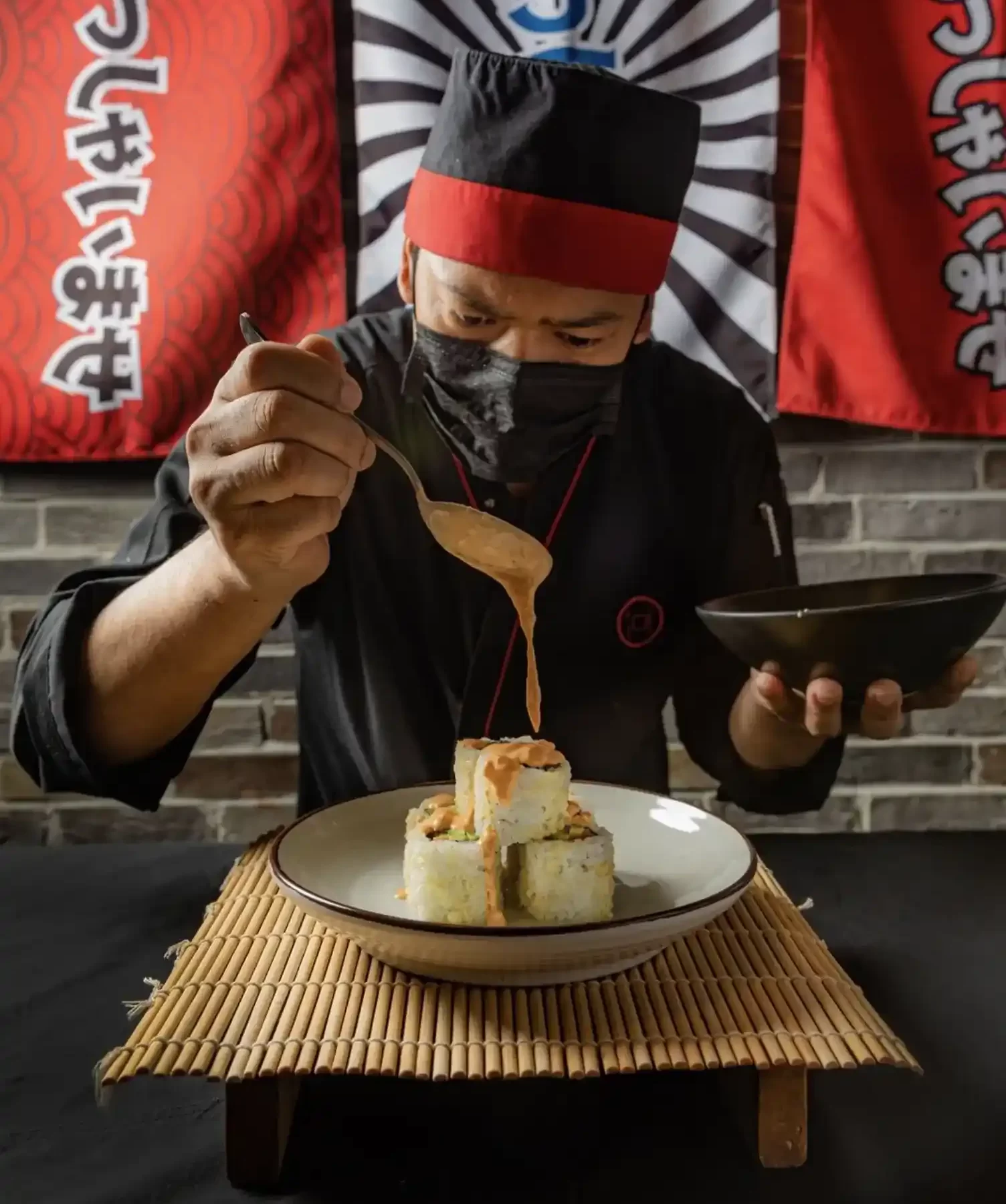 japanese chef who prepares sushi
