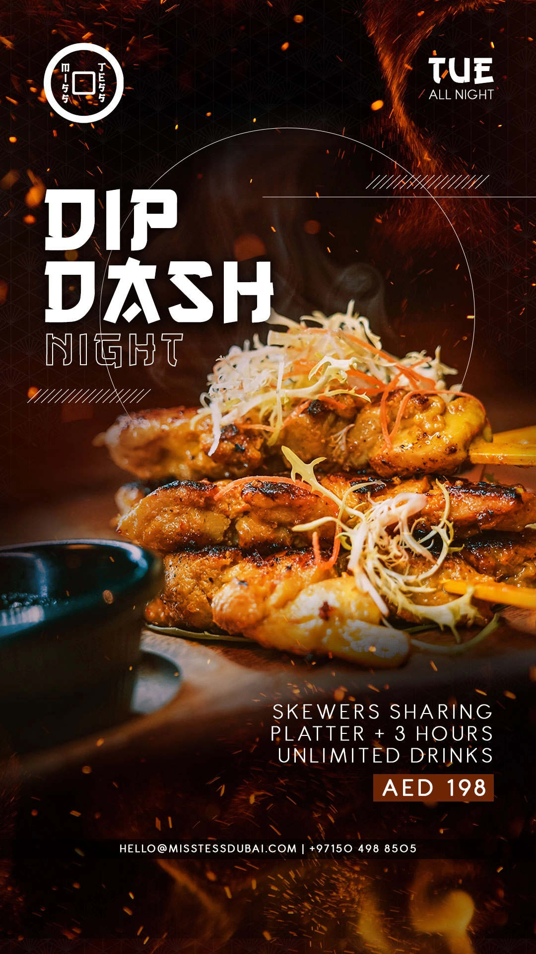 flyer dip dash night miss tess dubai